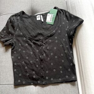 TWIK Button down Shortsleeve cardigan top
Size: XS